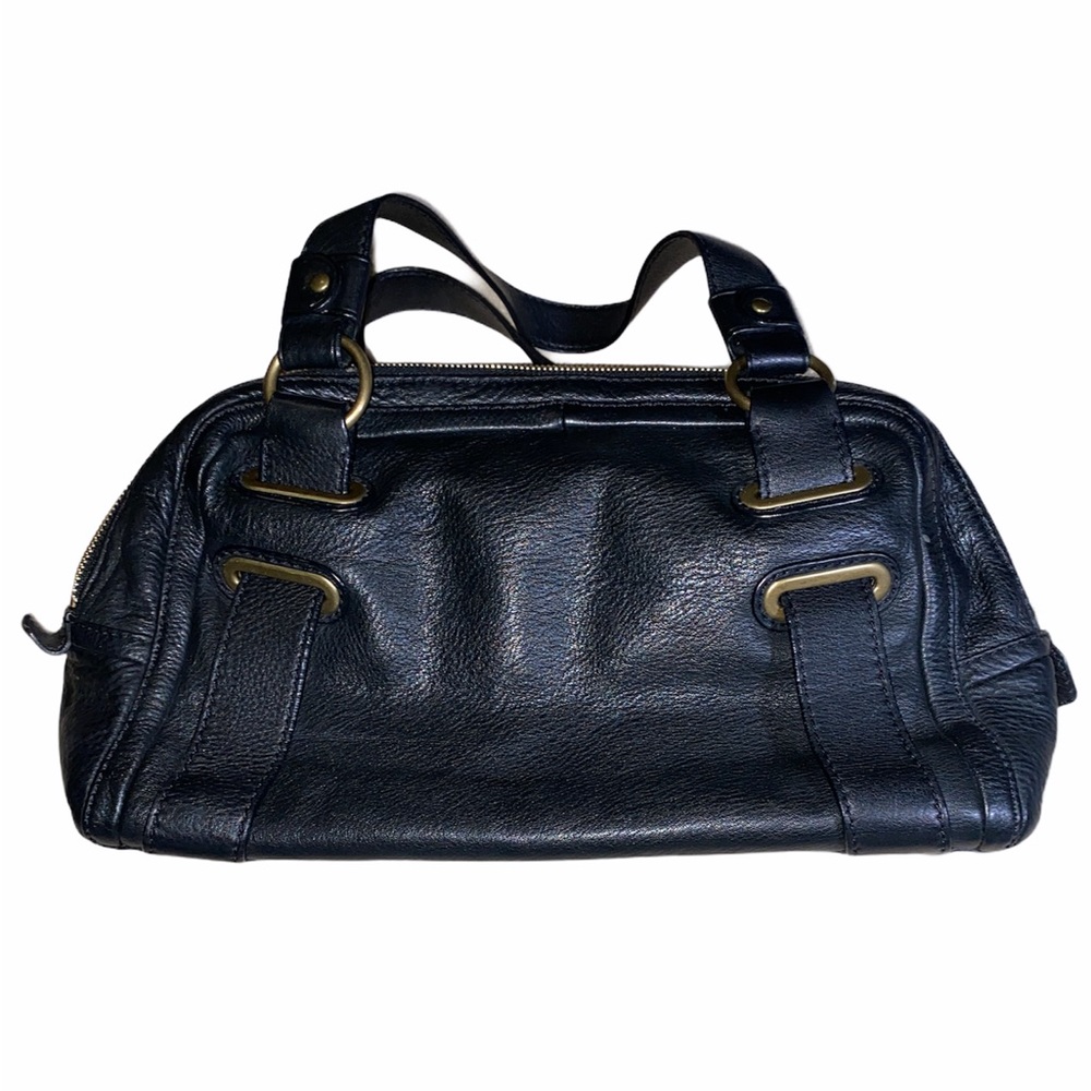 MICHAEL KORS Black Pebble Leather Satchel Purse - Picture 13 of 15